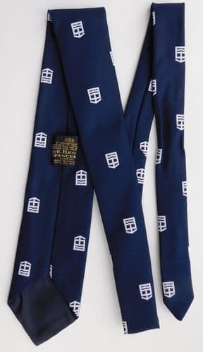 Vintage company tie navy blue White logo poss inland water-way canal boat UNUSED